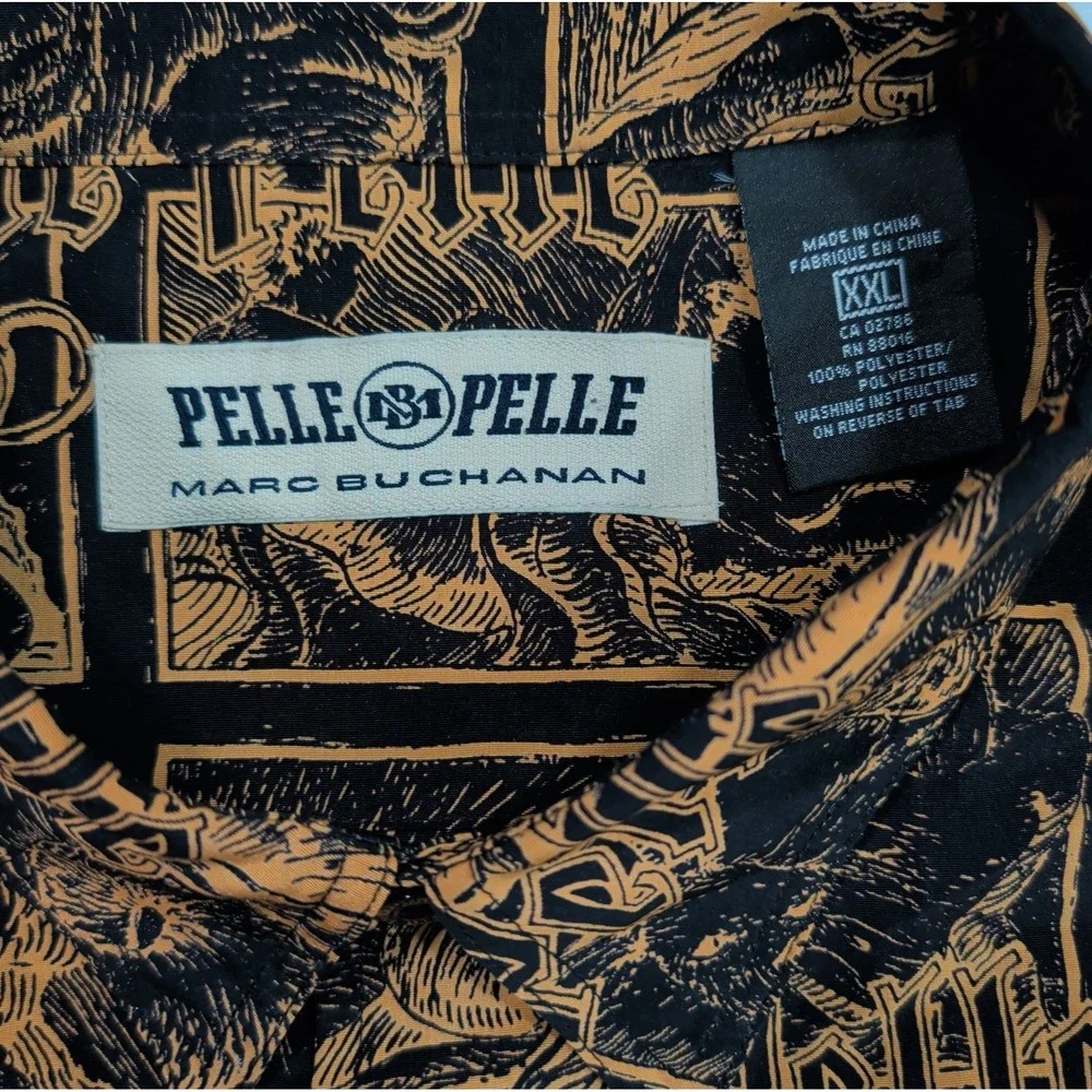 Vintage Pelle Pelle Marc Buchanan Long Sleeve Shirt 2XL All Over Zodiac Print